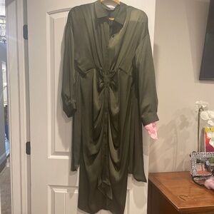 Olive green belted waist